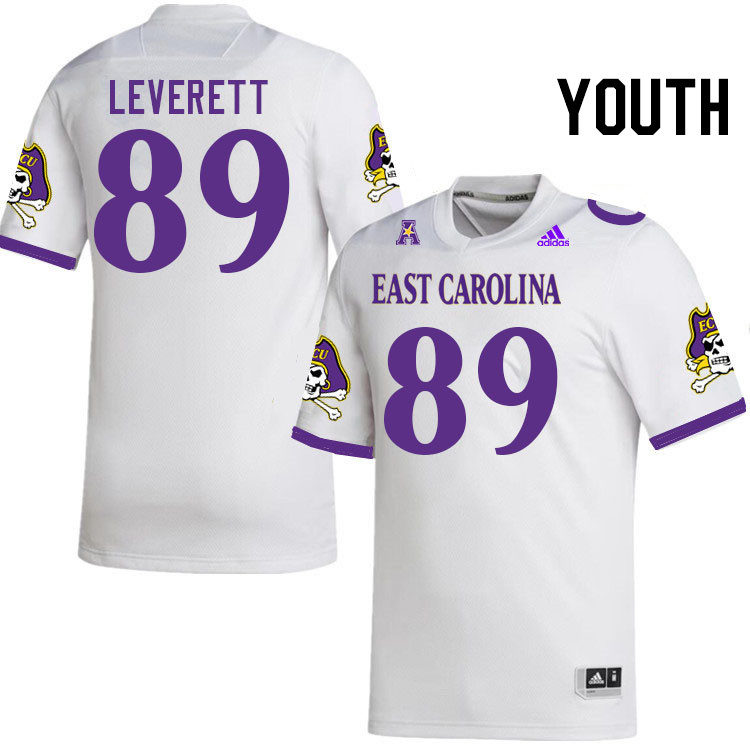 Youth #89 Malik Leverett ECU Pirates College Football Jerseys Stitched Sale-White